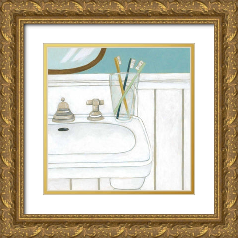 Classic Bath V Gold Ornate Wood Framed Art Print with Double Matting by Zarris, Chariklia