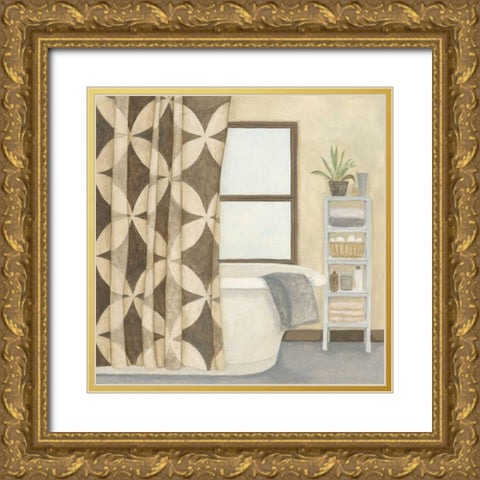 Patterned Bath III Gold Ornate Wood Framed Art Print with Double Matting by Meagher, Megan