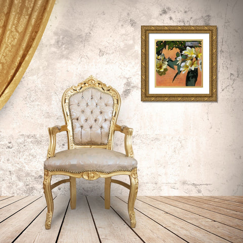 Plumeria and Postage I Gold Ornate Wood Framed Art Print with Double Matting by Novak, Rick
