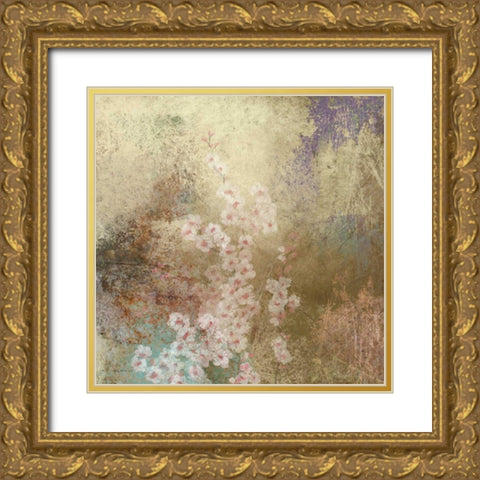 Cherry Blossom Abstract I Gold Ornate Wood Framed Art Print with Double Matting by Novak, Rick