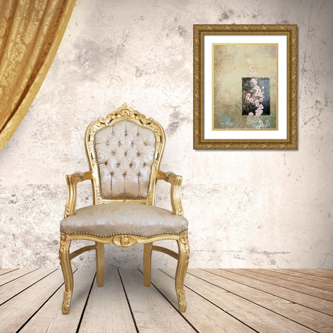 Cherry Blossom Abstract IV Gold Ornate Wood Framed Art Print with Double Matting by Novak, Rick