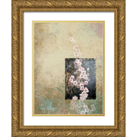 Cherry Blossom Abstract IV Gold Ornate Wood Framed Art Print with Double Matting by Novak, Rick