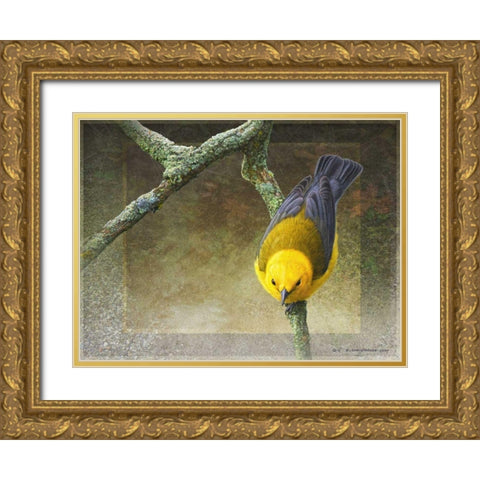 Prothonotary Gold Ornate Wood Framed Art Print with Double Matting by Vest, Chris