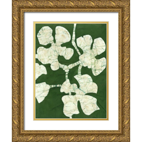 Green Blooms II Gold Ornate Wood Framed Art Print with Double Matting by Davis, Andrea