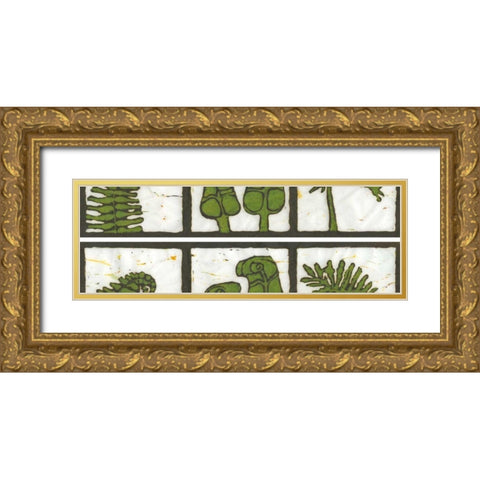 2-Up Verde Botanical I Gold Ornate Wood Framed Art Print with Double Matting by Davis, Andrea