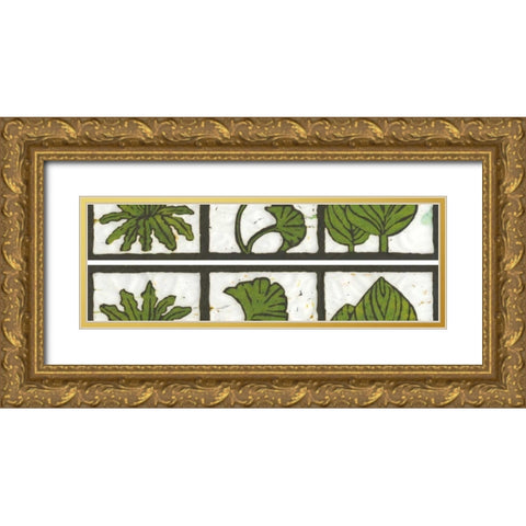 2-Up Verde Botanical II Gold Ornate Wood Framed Art Print with Double Matting by Davis, Andrea