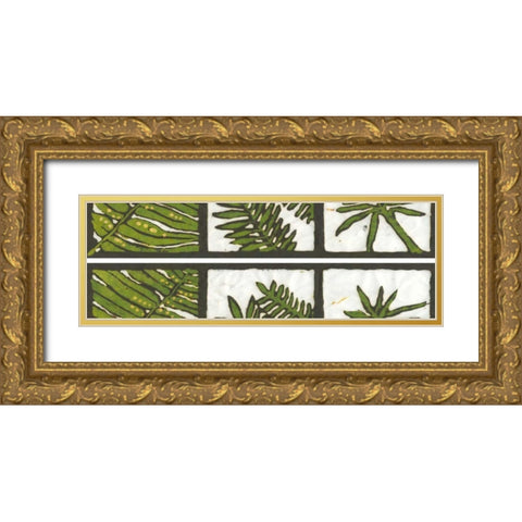 2-Up Verde Botanical III Gold Ornate Wood Framed Art Print with Double Matting by Davis, Andrea