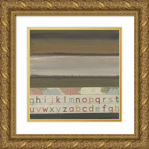 Alphabet II Gold Ornate Wood Framed Art Print with Double Matting by Green-Aldridge, W.