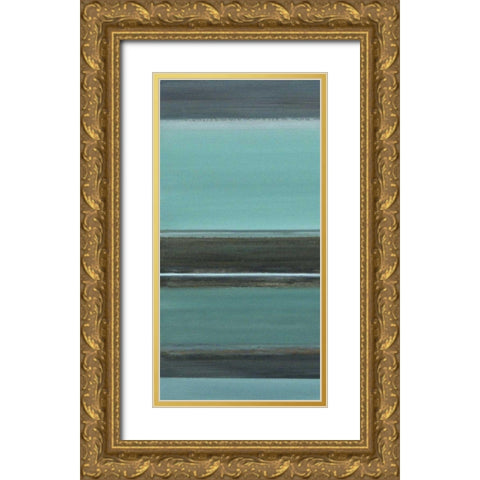 Falling Water I Gold Ornate Wood Framed Art Print with Double Matting by Green-Aldridge, W.