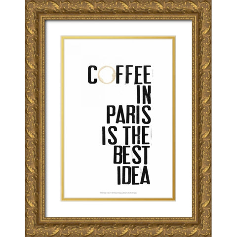 Drinks in Paris I Gold Ornate Wood Framed Art Print with Double Matting by Velasquez, Deborah