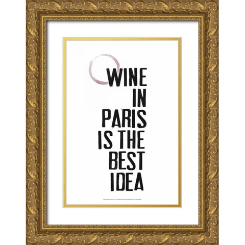 Drinks in Paris II Gold Ornate Wood Framed Art Print with Double Matting by Velasquez, Deborah