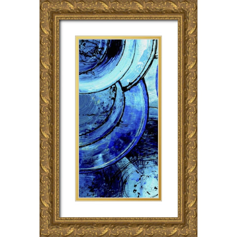 Blue Moons I Gold Ornate Wood Framed Art Print with Double Matting by Ashley, Erin