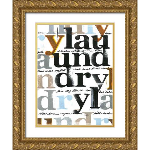 Laundry Lines IV Gold Ornate Wood Framed Art Print with Double Matting by Velasquez, Deborah