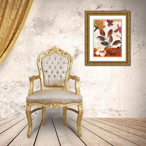 Modern Flowers I Gold Ornate Wood Framed Art Print with Double Matting by Cohen, Marietta