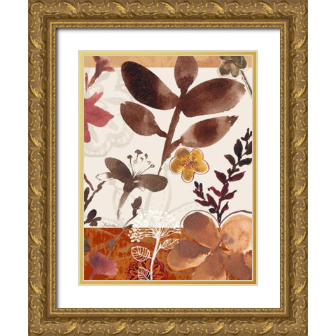 Modern Flowers II Gold Ornate Wood Framed Art Print with Double Matting by Cohen, Marietta