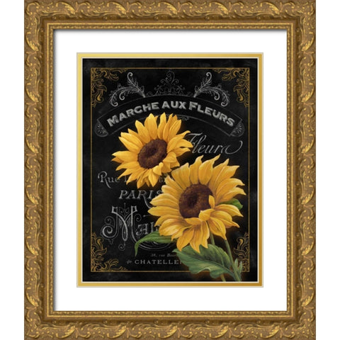 Small Botanical Collection II Gold Ornate Wood Framed Art Print with Double Matting by White, Abby