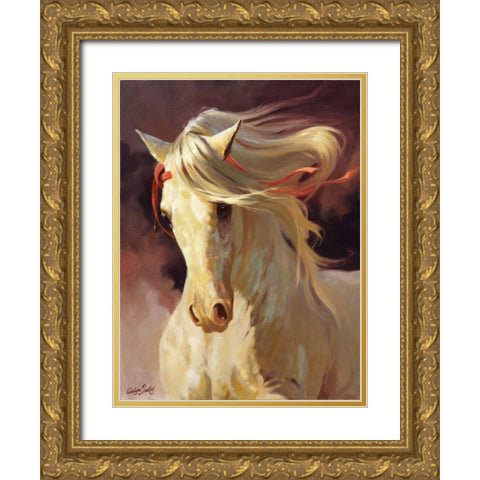 Blanco Gold Ornate Wood Framed Art Print with Double Matting by Hawley, Carolyne