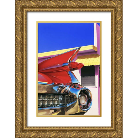 59 Cadillac El Dorado Gold Ornate Wood Framed Art Print with Double Matting by Reynolds, Graham
