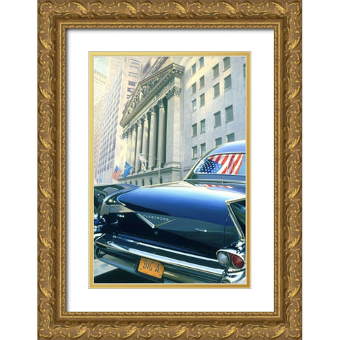 59 Cadillac Fleetwood Bougham Gold Ornate Wood Framed Art Print with Double Matting by Reynolds, Graham