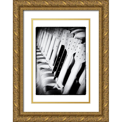 Guitar Factory II Gold Ornate Wood Framed Art Print with Double Matting by Ling, Tang