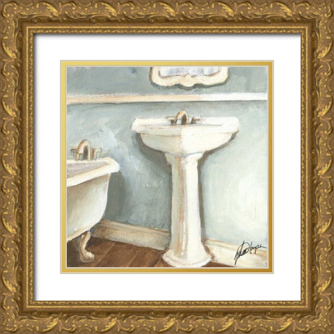 Porcelain Bath I Gold Ornate Wood Framed Art Print with Double Matting by Harper, Ethan