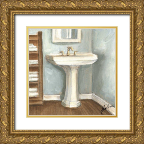 Porcelain Bath III Gold Ornate Wood Framed Art Print with Double Matting by Harper, Ethan