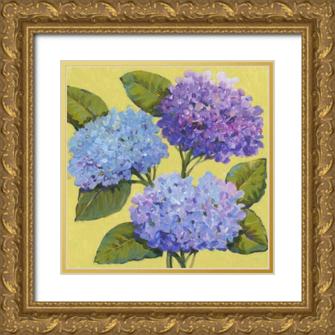 Spring Hydrangeas I Gold Ornate Wood Framed Art Print with Double Matting by OToole, Tim