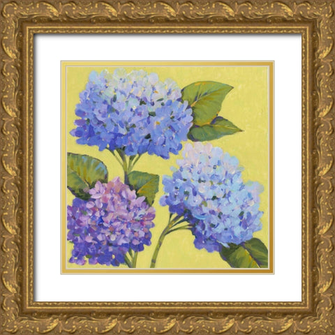 Spring Hydrangeas II Gold Ornate Wood Framed Art Print with Double Matting by OToole, Tim