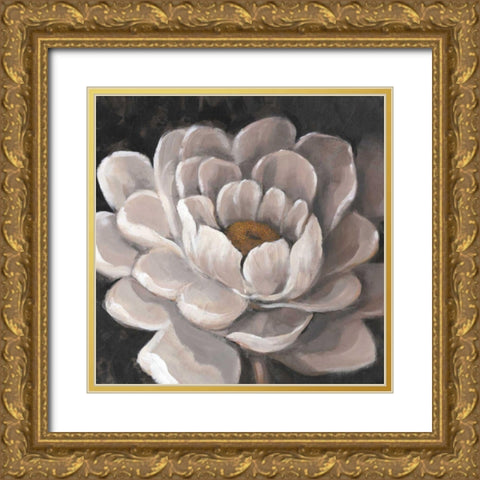 Neutral Fleur I Gold Ornate Wood Framed Art Print with Double Matting by OToole, Tim