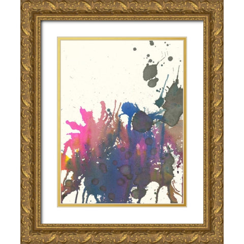 Exuberant Splotch Gold Ornate Wood Framed Art Print with Double Matting by Fuchs, Jodi