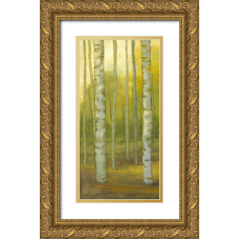 Sunny Birch Grove I Gold Ornate Wood Framed Art Print with Double Matting by Joy, Julie