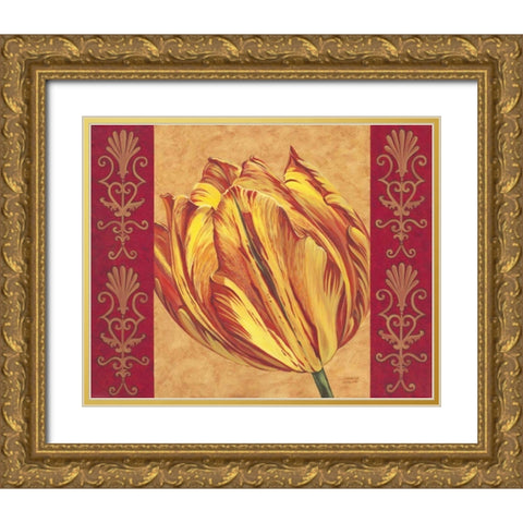 Tulip Power I Gold Ornate Wood Framed Art Print with Double Matting by Vitaletti, Carolee