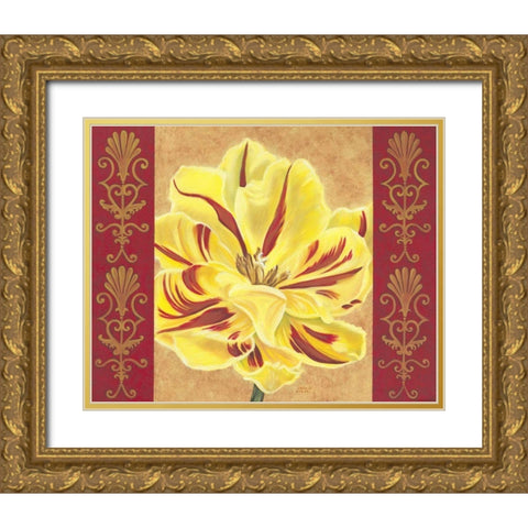 Tulip Power II Gold Ornate Wood Framed Art Print with Double Matting by Vitaletti, Carolee