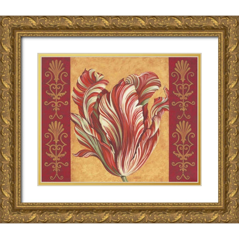 Tulip Power III Gold Ornate Wood Framed Art Print with Double Matting by Vitaletti, Carolee
