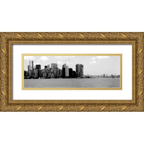 Panorama of NYC IV Gold Ornate Wood Framed Art Print with Double Matting by Pica, Jeff
