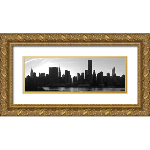 Panorama of NYC VI Gold Ornate Wood Framed Art Print with Double Matting by Pica, Jeff