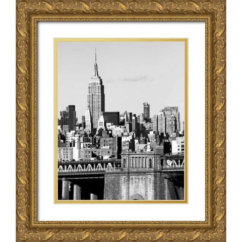 NYC Skyline II Gold Ornate Wood Framed Art Print with Double Matting by Pica, Jeff