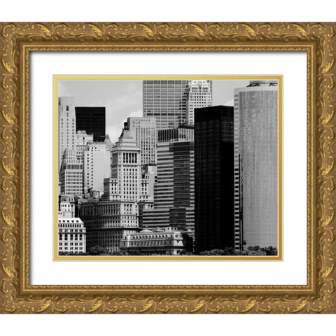 NYC Skyline VIII Gold Ornate Wood Framed Art Print with Double Matting by Pica, Jeff