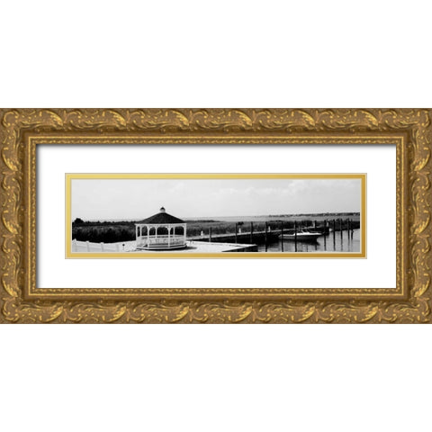 Shore Panorama V Gold Ornate Wood Framed Art Print with Double Matting by Pica, Jeff
