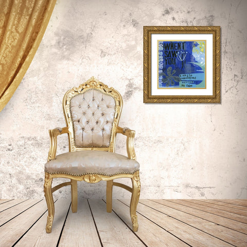 Smile I Gold Ornate Wood Framed Art Print with Double Matting by Velasquez, Deborah