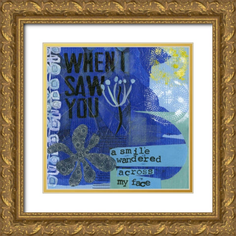 Smile I Gold Ornate Wood Framed Art Print with Double Matting by Velasquez, Deborah