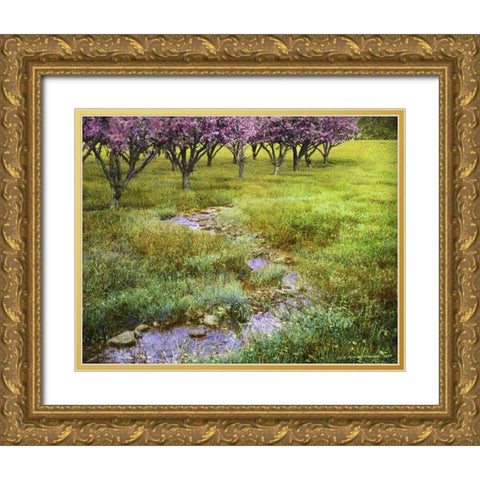 Summer Path Gold Ornate Wood Framed Art Print with Double Matting by Vest, Chris