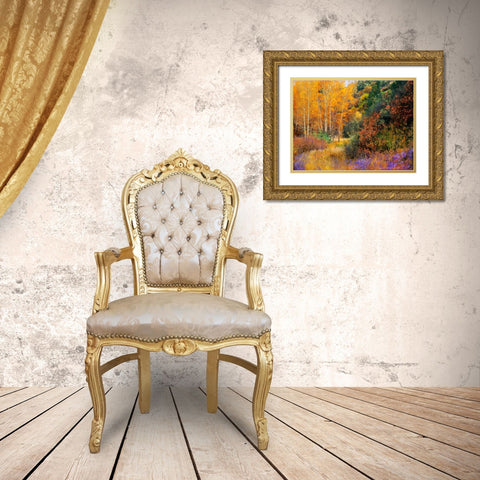 Lost Canyon Larkspurs I Gold Ornate Wood Framed Art Print with Double Matting by Vest, Chris