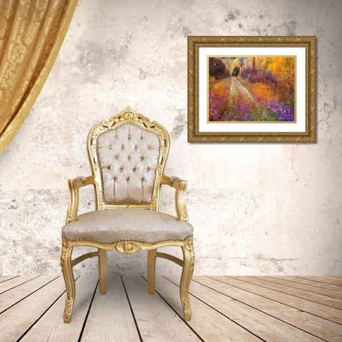 Lost Canyon Larkspurs II Gold Ornate Wood Framed Art Print with Double Matting by Vest, Chris