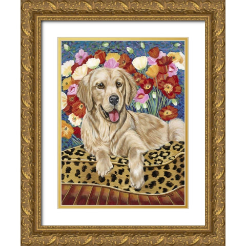 Golden Boy Retriever Gold Ornate Wood Framed Art Print with Double Matting by Vitaletti, Carolee