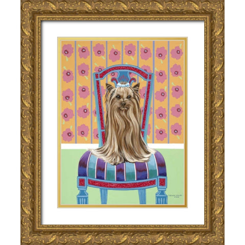 Crown Princess Yorkie Gold Ornate Wood Framed Art Print with Double Matting by Vitaletti, Carolee