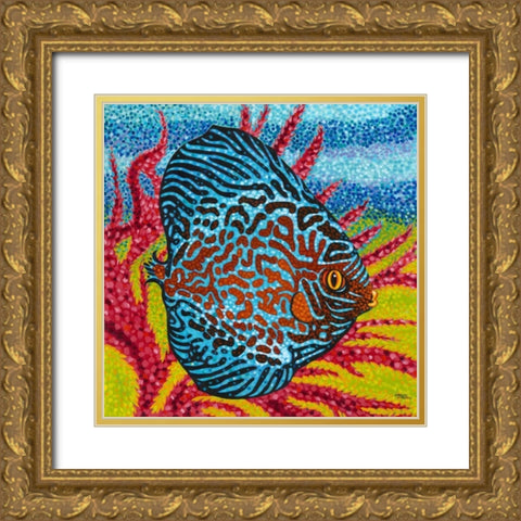 Brilliant Tropical Fish II Gold Ornate Wood Framed Art Print with Double Matting by Vitaletti, Carolee