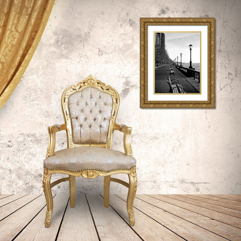 Battery Park City I Gold Ornate Wood Framed Art Print with Double Matting by Pica, Jeff