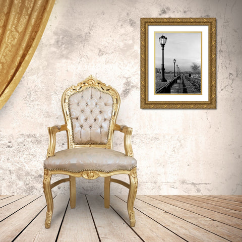 Battery Park City III Gold Ornate Wood Framed Art Print with Double Matting by Pica, Jeff