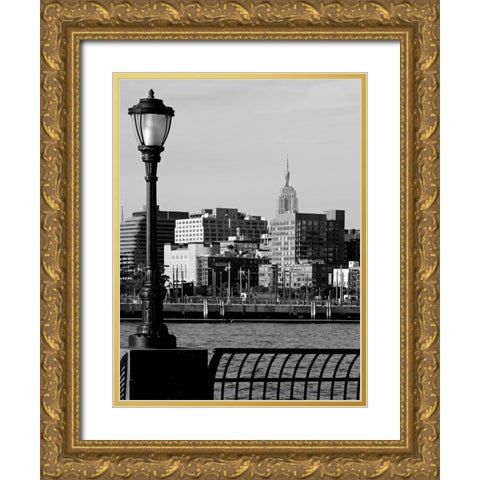 Battery Park City IV Gold Ornate Wood Framed Art Print with Double Matting by Pica, Jeff